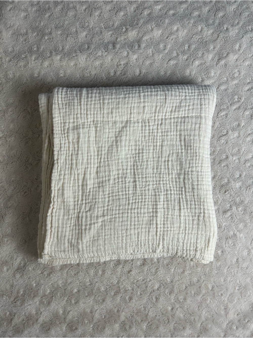 Child of Mine By Carter's Cream Baby Swaddle Blanket Muslin Off White Cotton